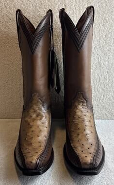Cuadra Men's Brown 3 Pieces Ostrich Leather Western Boots Size 7 EE 61685